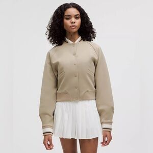 Lululemon NWT Snap-Front Collegiate Jacket Sheer Oak color